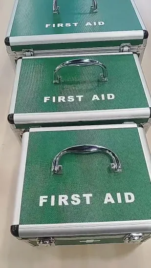 Medical Hard Ambulance Shape Aluminum First Aid Kit Box with Metal Hardware